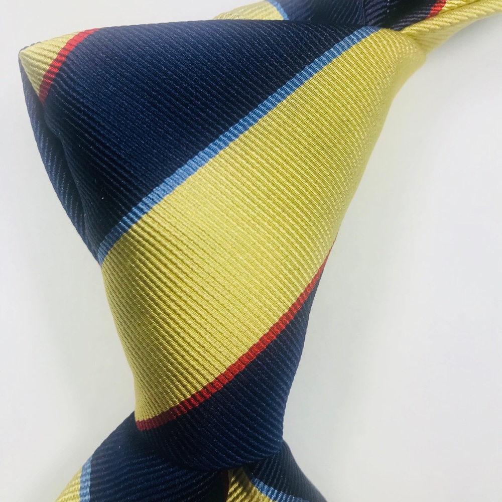 Brooks brothers blue gold striped silk neck tie